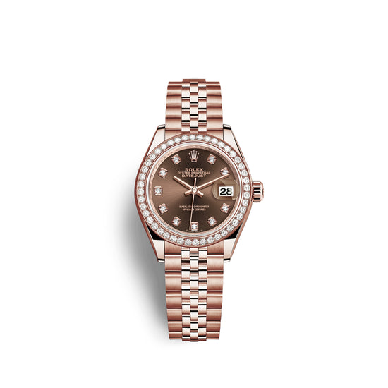Rolex Replica Watch Lady-Datejust 28, 18kt Everose Gold and diamonds, 279135RBR-0018
