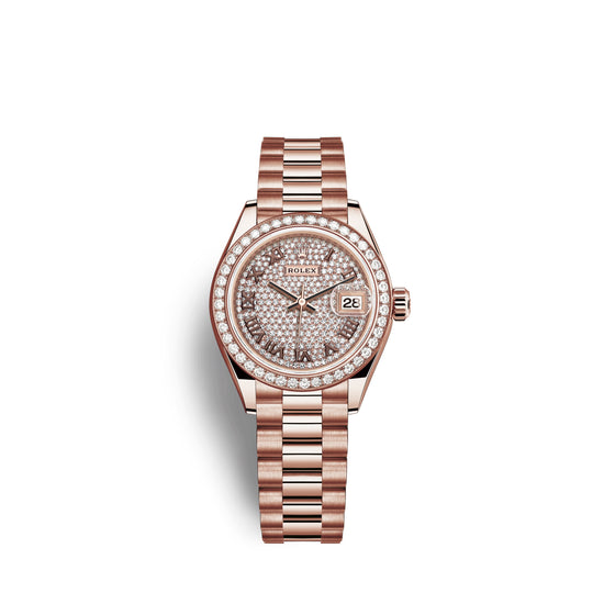 Rolex Replica Watch Lady-Datejust 28, 18kt Everose Gold and diamonds, 279135RBR-0021