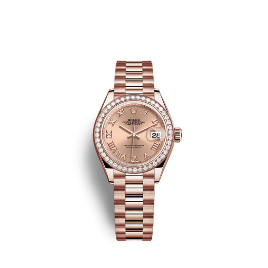 Rolex Replica Watch Lady-Datejust 28, 18kt Everose Gold and diamonds, 279135RBR-0027