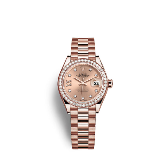 Rolex Replica Watch Lady-Datejust 28, 18kt Everose Gold and diamonds, 279135RBR-0029