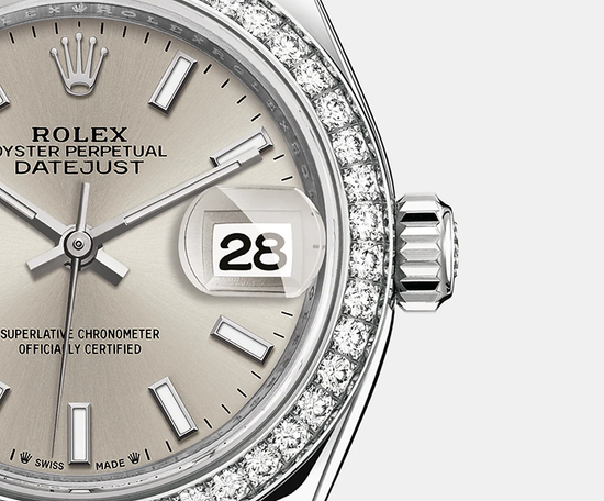 Rolex Replica Watch Lady-Datejust 28, Oystersteel and 18k White Gold, 279384RBR-0008