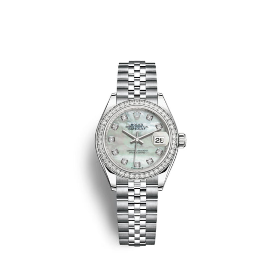 Rolex Replica Watch Lady-Datejust 28, Oystersteel and 18k White Gold, 279384RBR-0011
