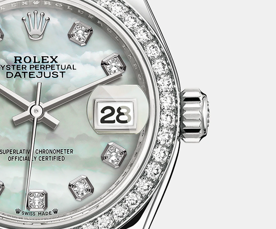 Rolex Replica Watch Lady-Datejust 28, Oystersteel and 18k White Gold, 279384RBR-0012