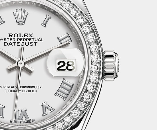 Rolex Replica Watch Lady-Datejust 28, Oystersteel and 18k White Gold, 279384RBR-0020