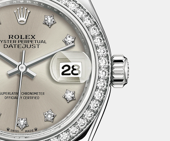 Rolex Replica Watch Lady-Datejust 28, Oystersteel and 18k White Gold, 279384RBR-0021
