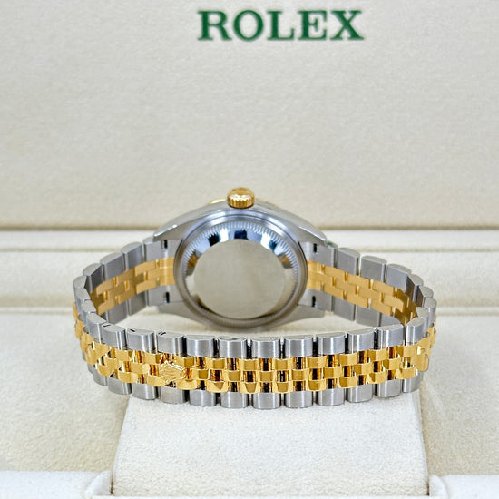 Rolex Replica Watch Lady Datejust 28, Oystersteel and 18k Yellow Gold, 28 mm, Champagne, Fluted, Jubilee, 279173-0001