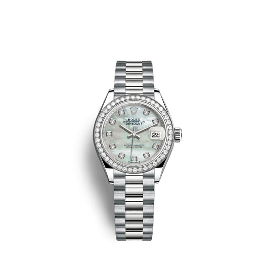 Rolex Replica Watch Lady-Datejust 28mm, 18k White Gold, 279139rbr-0008