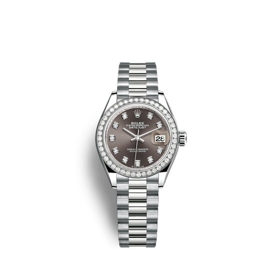 Rolex Replica Watch Lady-Datejust 28mm, 18k White Gold, 279139rbr-0011