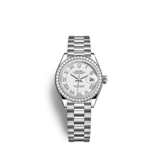 Rolex Replica Watch Lady-Datejust 28mm, 18k White Gold, 279139rbr-0013
