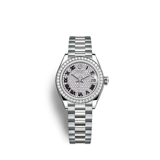 Rolex Replica Watch Lady-Datejust 28mm, 18k White Gold, 279139rbr-0014