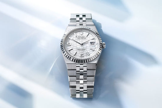 Rolex Replica Watch Land-Dweller 36, Oystersteel and 18k White Gold, Intense white dial, Fluted Flat Jubilee, 127234-0001