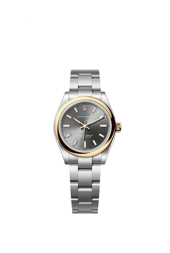 Rolex Replica Watch Oyster Perpetual 31, Oystersteel and 18k Yellow Gold, 31mm, Slate dial, Domed Oyster, 277203-0001