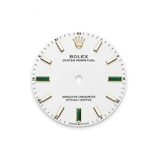 Rolex Replica Watch Oyster Perpetual 34, 18k Yellow Gold, 34mm, White dial, Domed Oyster, 124208-0002