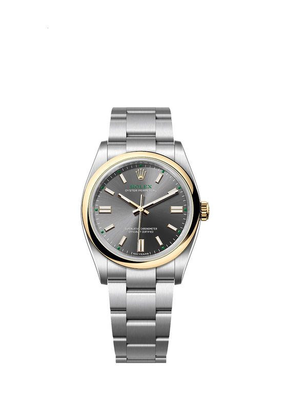 Rolex Replica Watch Oyster Perpetual 36, Oystersteel and 18k Yellow Gold, 36mm, Slate dial, Domed Oyster, 126003-0001