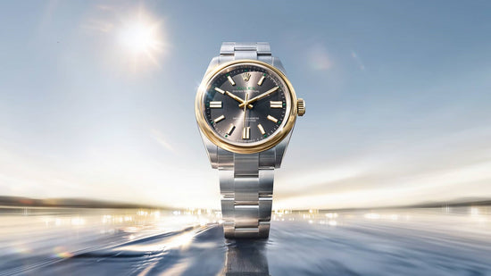Rolex Replica Watch Oyster Perpetual 41, Oystersteel and 18k Yellow Gold, 41mm, Slate dial, Domed Oyster, 134303-0001