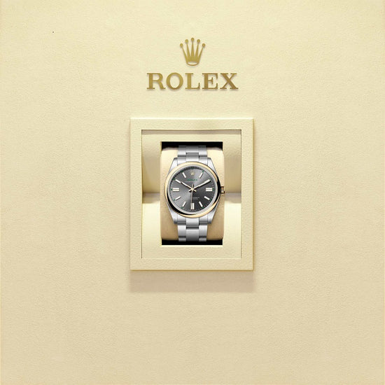 Rolex Replica Watch Oyster Perpetual 41, Oystersteel and 18k Yellow Gold, 41mm, Slate dial, Domed Oyster, 134303-0001
