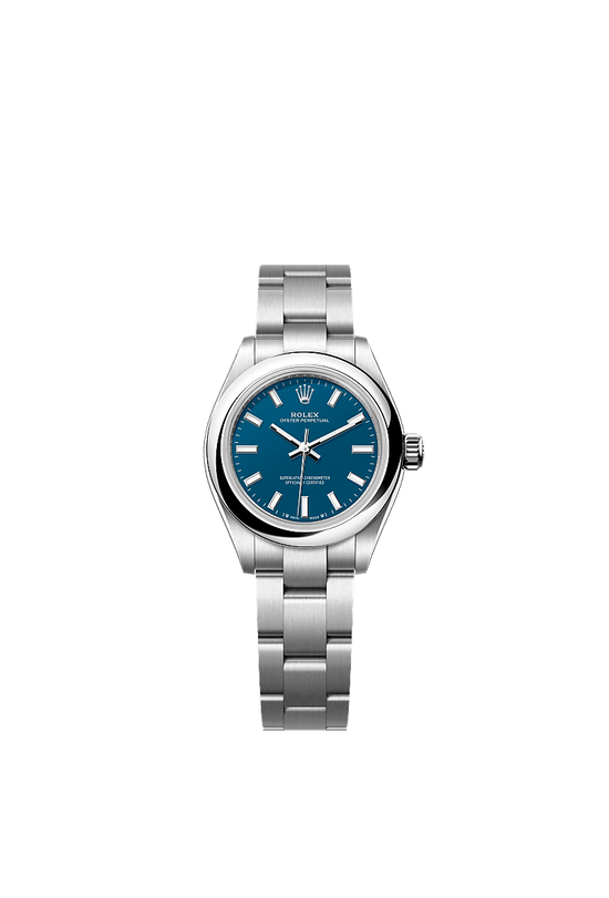 Rolex Replica Watch Oyster Perpetual, Oystersteel, 28mm, Blue dial, Domed Oyster, 276200-0011
