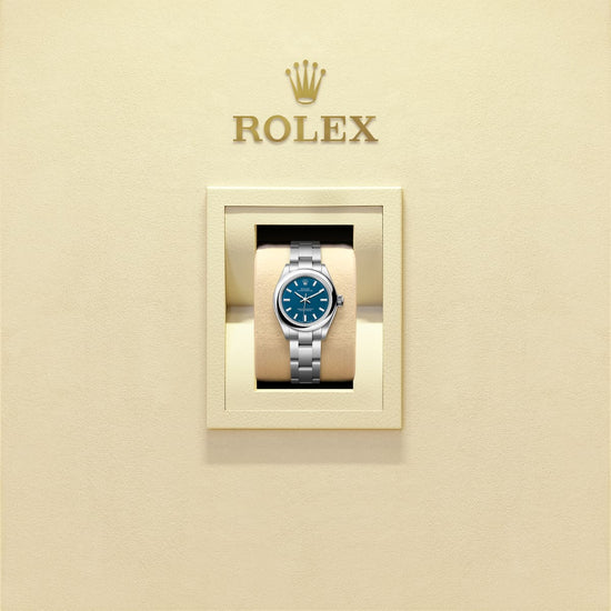 Rolex Replica Watch Oyster Perpetual, Oystersteel, 28mm, Blue dial, Domed Oyster, 276200-0011
