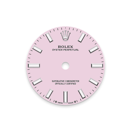 Rolex Replica Watch Oyster Perpetual, Oystersteel, 28mm, Candy pink dial, Domed Oyster, 276200-0009