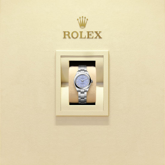 Rolex Replica Watch Oyster Perpetual, Oystersteel, 28mm, Lavender dial, Domed Oyster, 276200-0008