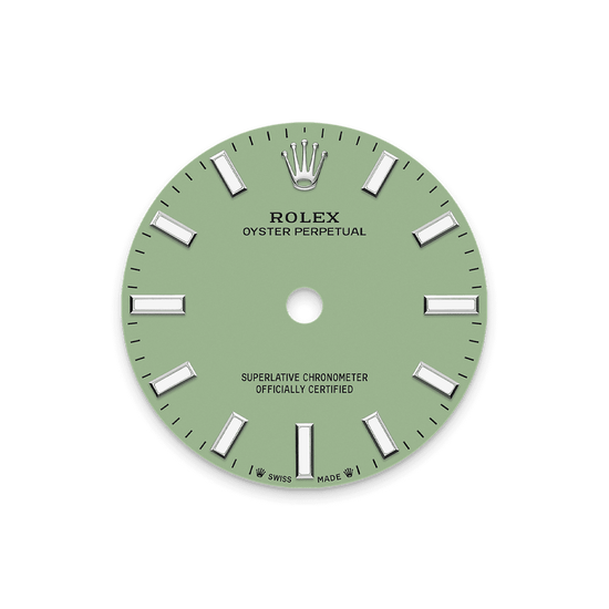 Rolex Replica Watch Oyster Perpetual, Oystersteel, 28mm, Pistachio-green dial, Domed Oyster, 276200-0006