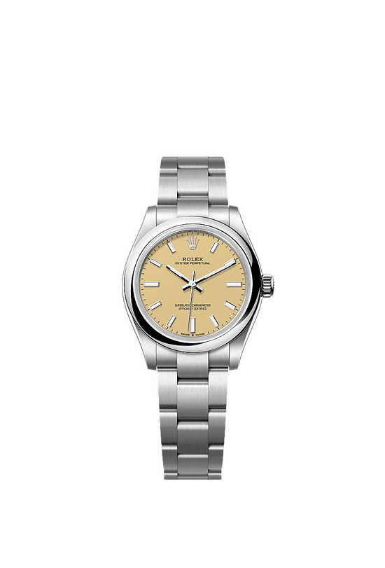 Rolex Replica Watch Oyster Perpetual, Oystersteel, 31mm, Beige dial, Domed Oyster, 277200-0013