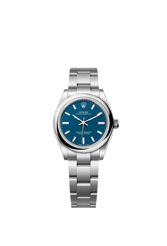 Rolex Replica Watch Oyster Perpetual, Oystersteel, 31mm, Blue dial, Domed Oyster, 277200-0017