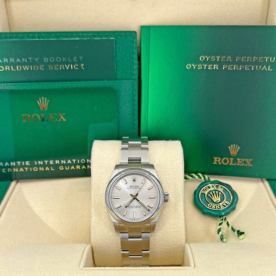 Rolex Replica Watch Oyster Perpetual Oystersteel, 31mm, Silver Dial, 277200-0001