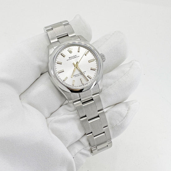 Rolex Replica Watch Oyster Perpetual Oystersteel, 31mm, Silver Dial, 277200-0001