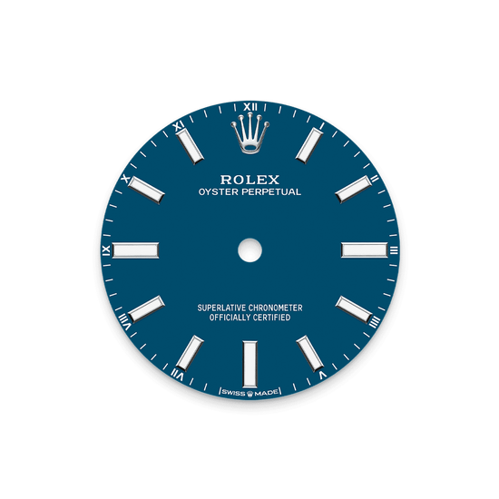 Rolex Replica Watch Oyster Perpetual, Oystersteel, 34mm, Blue dial, Domed Oyster, 124200-0011