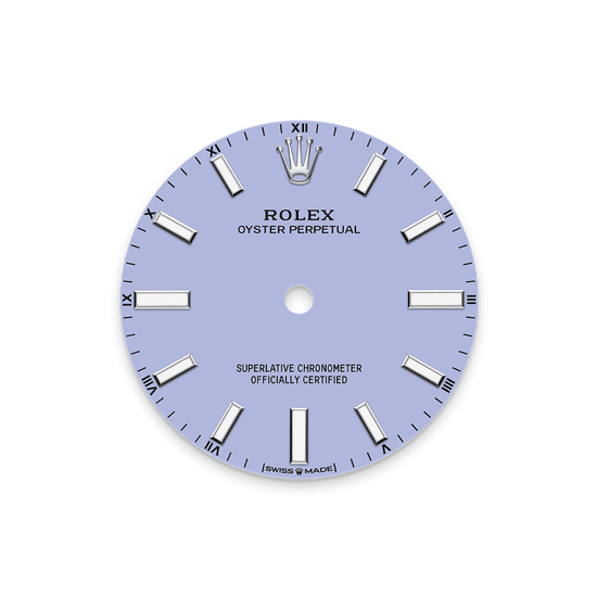 Rolex Replica Watch Oyster Perpetual, Oystersteel, 34mm, Lavender dial, Domed Oyster, 124200-0008