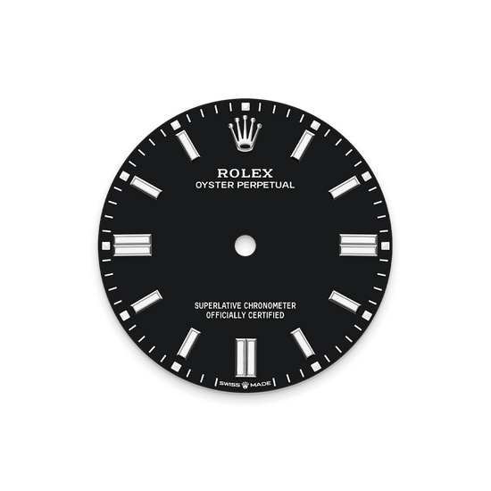 Rolex Replica Watch Oyster Perpetual, Oystersteel 41mm, Black dial, Domed Oyster, 134300-0008