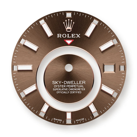 Rolex Replica Watch Sky-Dweller 42mm, 18k Everose Gold, Oysterflex, 326235-0005
