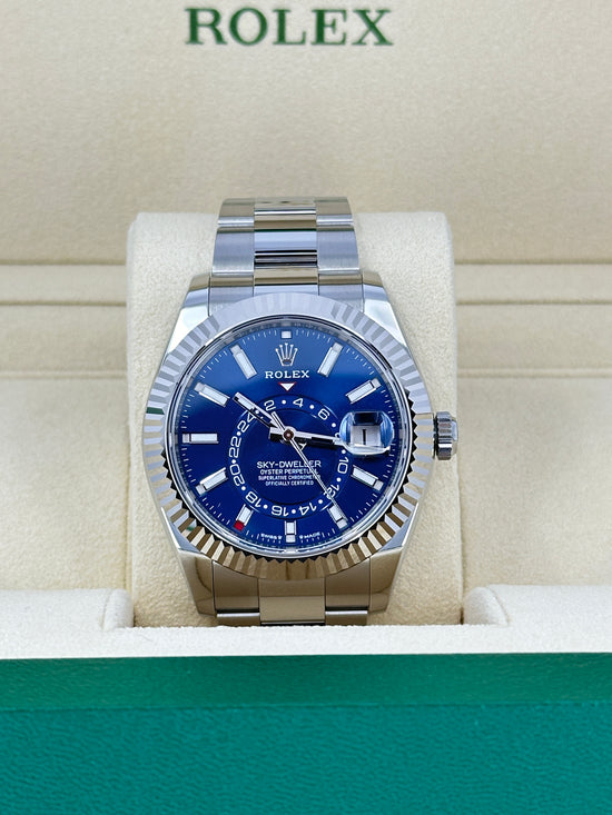 Rolex Replica Watch Sky-Dweller, 42mm, Oystersteel and 18k White Gold, Blue, Oyster, 336934-0005
