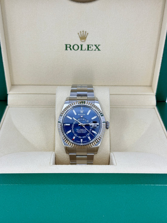 Rolex Replica Watch Sky-Dweller, 42mm, Oystersteel and 18k White Gold, Blue, Oyster, 336934-0005