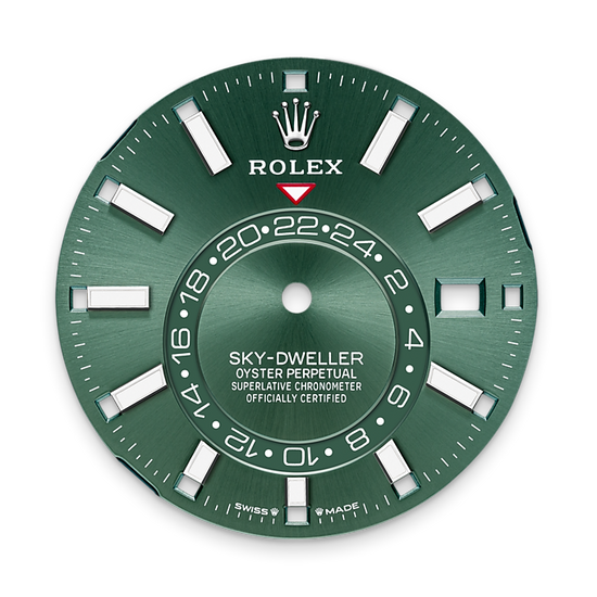 Rolex Replica Watch Sky-Dweller, 42mm, Oystersteel and 18k White Gold, Green, Oyster, 336934-0001