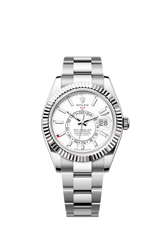 Rolex Replica Watch Sky-Dweller, 42mm, Oystersteel and 18k White Gold, White, Oyster, 336934-0003