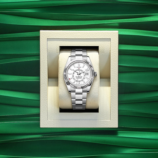 Rolex Replica Watch Sky-Dweller, 42mm, Oystersteel and 18k White Gold, White, Oyster, 336934-0003