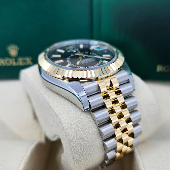 Rolex Replica Watch Sky-Dweller, 42mm, Oystersteel and 18k Yellow Gold, Black, Jubilee, 336933-0004