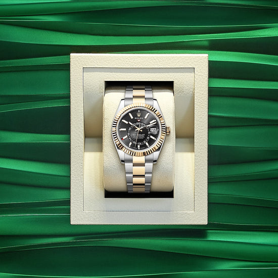 Rolex Replica Watch Sky-Dweller, 42mm, Oystersteel and 18k Yellow Gold, Black, Oyster, 336933-0003