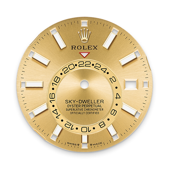 Rolex Replica Watch Sky-Dweller, 42mm, Oystersteel and 18k Yellow Gold, Champagne, Jubilee,336933-0002