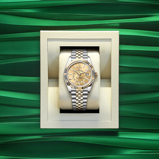 Rolex Replica Watch Sky-Dweller, 42mm, Oystersteel and 18k Yellow Gold, Champagne, Jubilee,336933-0002