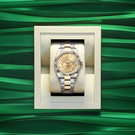 Rolex Replica Watch Sky-Dweller, 42mm, Oystersteel and 18k Yellow Gold, Champagne, Oyster, 336933-0001