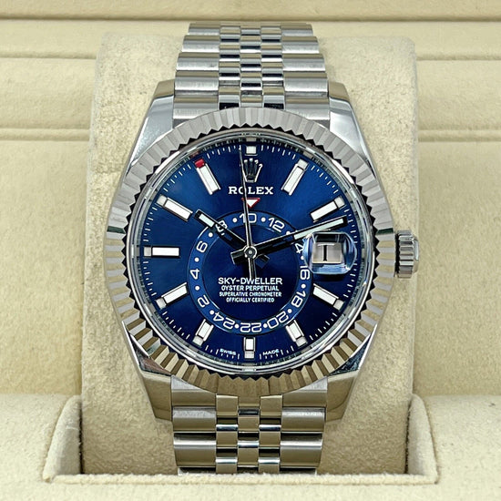 Rolex Replica Watch Sky-Dweller Stainless Steel and 18k White Gold Blue 42mm Jubilee, 326934-0004