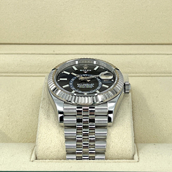 Rolex Replica Watch Sky-Dweller Stainless Steel and 18k White Gold Blue 42mm Jubilee, 326934-0004