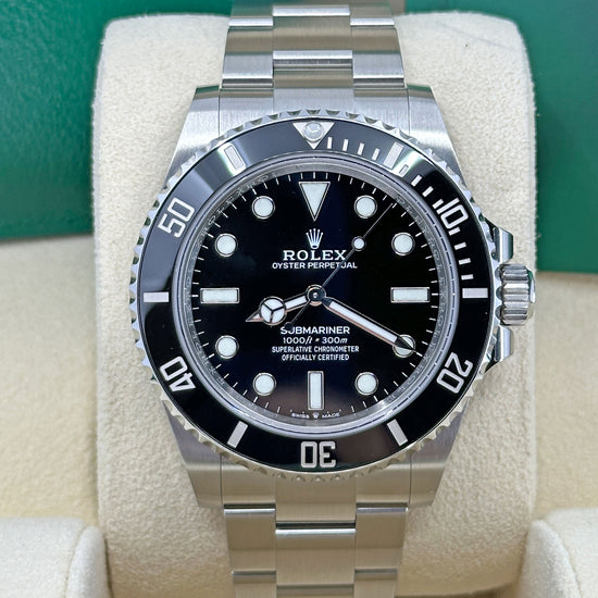 Rolex Replica Watch Submariner 41, No-Date, Black Ceramic Watch, 124060, Complete 2023+