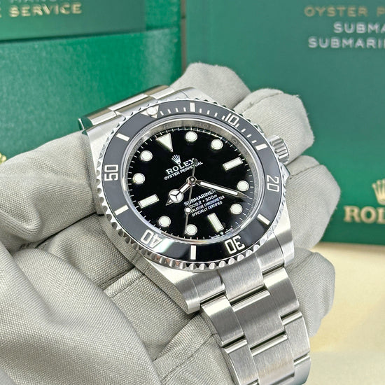 Rolex Replica Watch Submariner 41, No-Date, Black Ceramic Watch, 124060, Complete 2023+