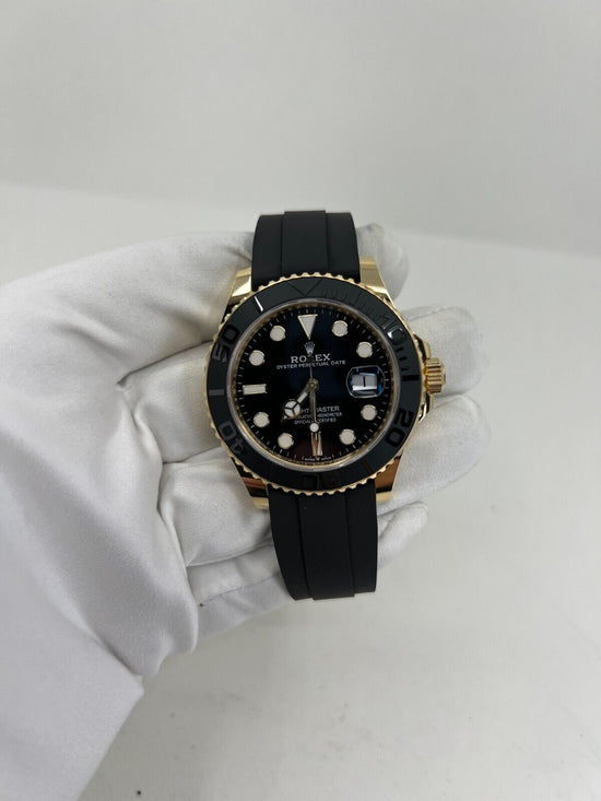 Rolex Replica Watch Yacht-Master 42mm, 18k Yellow Gold, Black Dial, 226658-0001