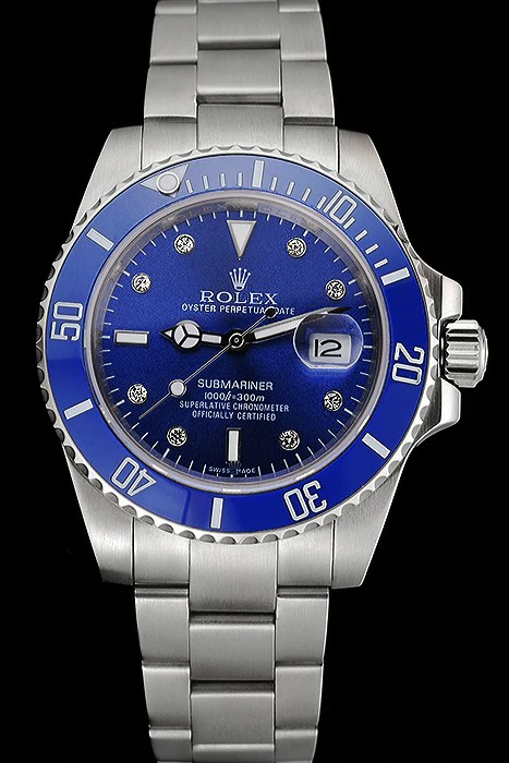 Rolex Submariner Stainless Steel Case Blue Dial Diamond Markers Stainless Steel Bracelet new119918