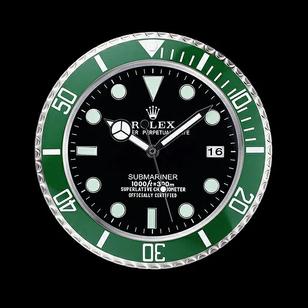 Rolex Submariner Wall Clock Silver Green new59821